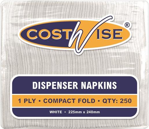 NAPKIN DISPENSER 1 PLY WHITE COMPACT FOLD 1EA