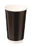 CUPS DOUBLE WALL PAPER HOT BLACK 460ML 25S