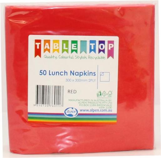 NAPKIN LNCH RED    PK50 380116 1EA